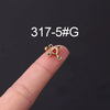 Stainless Steel Geometric Electroplated Ear Bone Screw Ball Piercing Earring