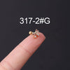 Stainless Steel Geometric Electroplated Ear Bone Screw Ball Piercing Earring