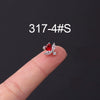 Stainless Steel Geometric Electroplated Ear Bone Screw Ball Piercing Earring