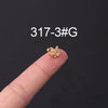 Stainless Steel Geometric Electroplated Ear Bone Screw Ball Piercing Earring