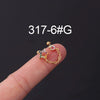 Stainless Steel Geometric Electroplated Ear Bone Screw Ball Piercing Earring