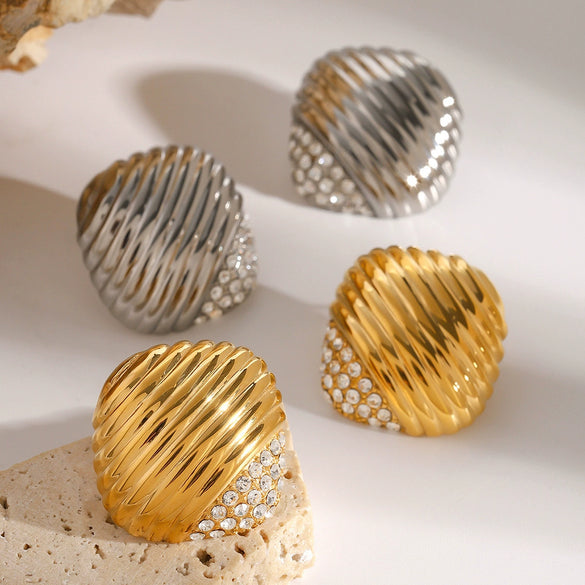 Stainless Steel Geometric Electroplated Earrings For Women
