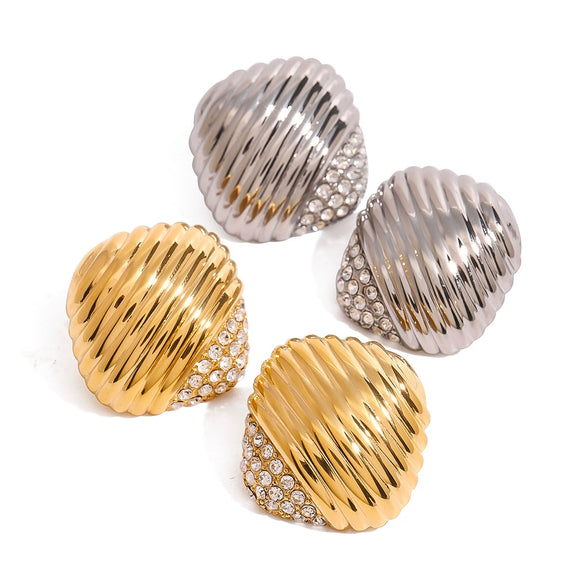Stainless Steel Geometric Electroplated Earrings For Women