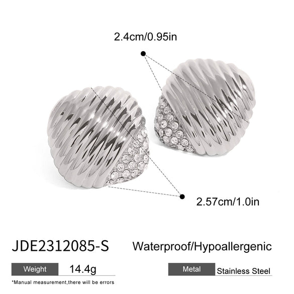 Stainless Steel Geometric Electroplated Earrings For Women