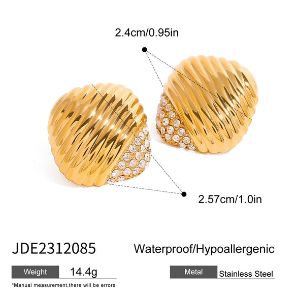 Stainless Steel Geometric Electroplated Earrings For Women