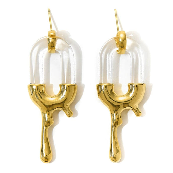 Stainless Steel Geometric Electroplated Earrings