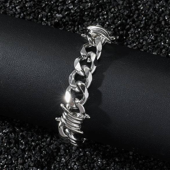 Stainless Steel Geometric Electroplated Hiphop Style Bracelet