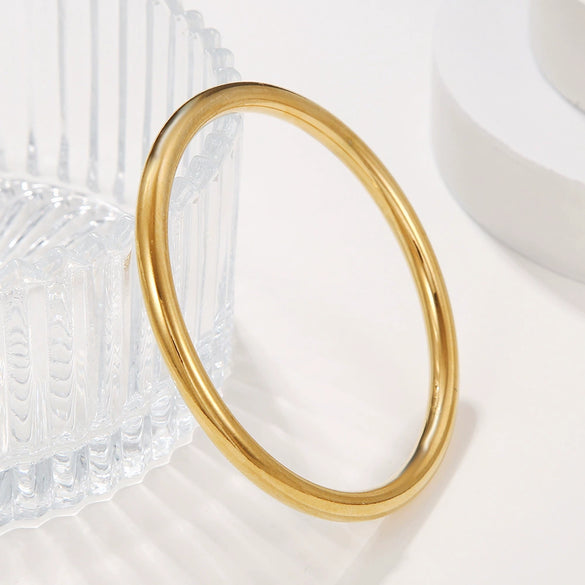 Stainless Steel Geometric Electroplated Imitation Gold Unfading Bracelet For Women