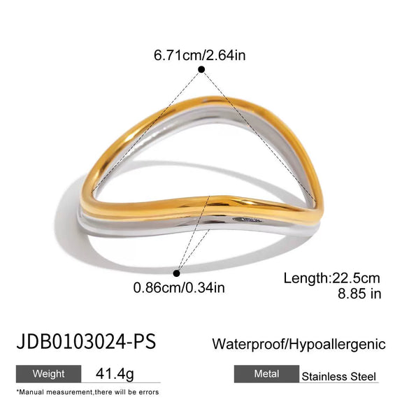 Stainless Steel Geometric Electroplated Ring Bracelet Jewelry For Women