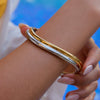 Stainless Steel Geometric Electroplated Ring Bracelet Jewelry For Women
