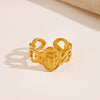 Stainless Steel Geometric Electroplated Ring For Women