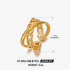 Stainless Steel Geometric Electroplated Ring For Women