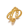 Stainless Steel Geometric Electroplated Ring For Women