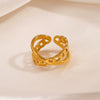 Stainless Steel Geometric Electroplated Ring For Women