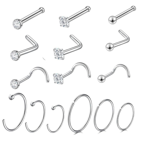 Stainless Steel Geometric Electroplated Unisex Body Piercing Nose Nail Nose Ring Ornaments