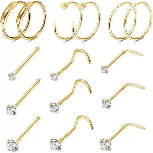 Stainless Steel Geometric Electroplated Unisex Body Piercing Nose Nail Nose Ring Ornaments