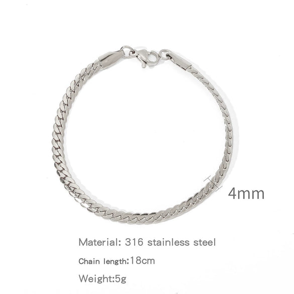 Stainless Steel Geometric Electroplated Unisex Bracelet Jewelry