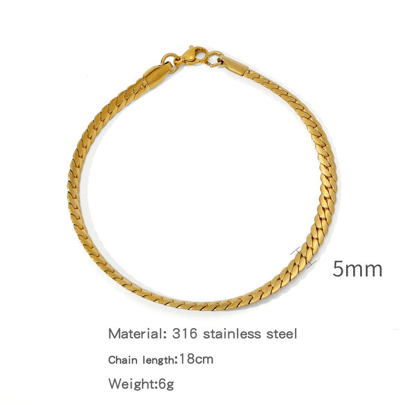 Stainless Steel Geometric Electroplated Unisex Bracelet Jewelry