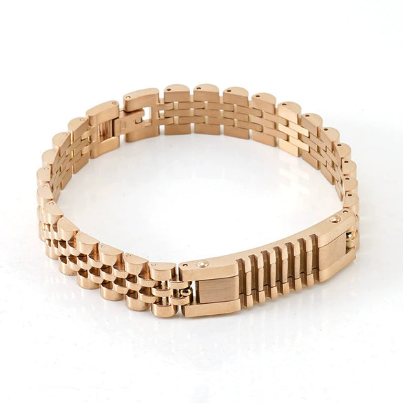 Stainless Steel Geometric Electroplated Watch Strap Chain Bracelet Trendy Unisex Metal Jewelry