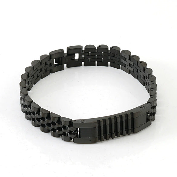 Stainless Steel Geometric Electroplated Watch Strap Chain Bracelet Trendy Unisex Metal Jewelry