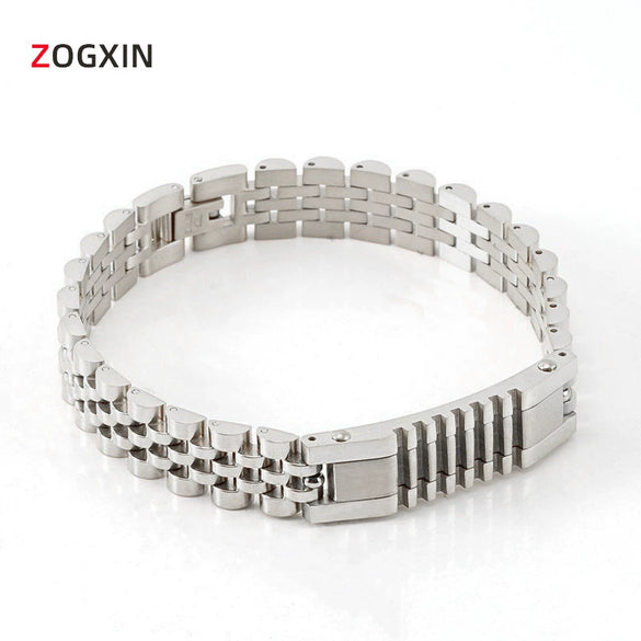 Stainless Steel Geometric Electroplated Watch Strap Chain Bracelet Trendy Unisex Metal Jewelry
