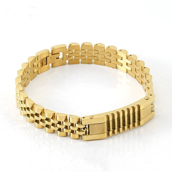 Stainless Steel Geometric Electroplated Watch Strap Chain Bracelet Trendy Unisex Metal Jewelry