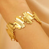 Stainless Steel Geometric Electroplated Wide Face Spring Open Bracelet