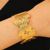 Stainless Steel Geometric Electroplated Wide Face Spring Open Bracelet
