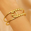 Stainless Steel Geometric Electroplated Wide Face Spring Open Bracelet
