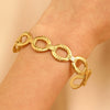 Stainless Steel Geometric Electroplated Wide Face Spring Open Bracelet