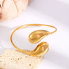 Stainless Steel Geometric Electroplated Wide Face Spring Open Bracelet