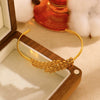 Stainless Steel Geometric Electroplated Wide Face Spring Open Bracelet