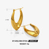 Stainless Steel Geometric Electroplated Women's Earrings Highend Retro Light Luxury Style