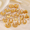 Stainless Steel Geometric Electroplated Women's Earrings Highend Retro Light Luxury Style