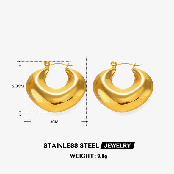 Stainless Steel Geometric Electroplated Women's Earrings Highend Retro Light Luxury Style