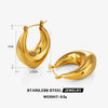 Stainless Steel Geometric Electroplated Women's Earrings Highend Retro Light Luxury Style