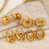 Stainless Steel Geometric Electroplated Women's Earrings Highend Retro Light Luxury Style