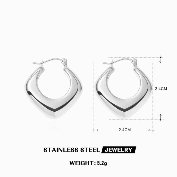 Stainless Steel Geometric Electroplated Women's Earrings Highend Retro Light Luxury Style