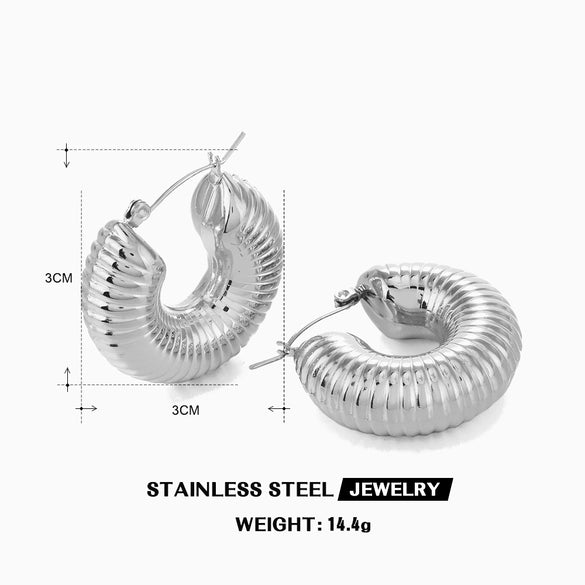 Stainless Steel Geometric Electroplated Women's Earrings Highend Retro Light Luxury Style
