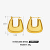 Stainless Steel Geometric Electroplated Women's Earrings Highend Retro Light Luxury Style