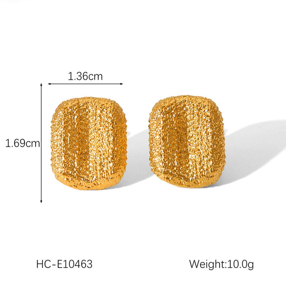Stainless Steel Geometric Electroplated Women's Earrings With Heart And Drop Shape Pendant