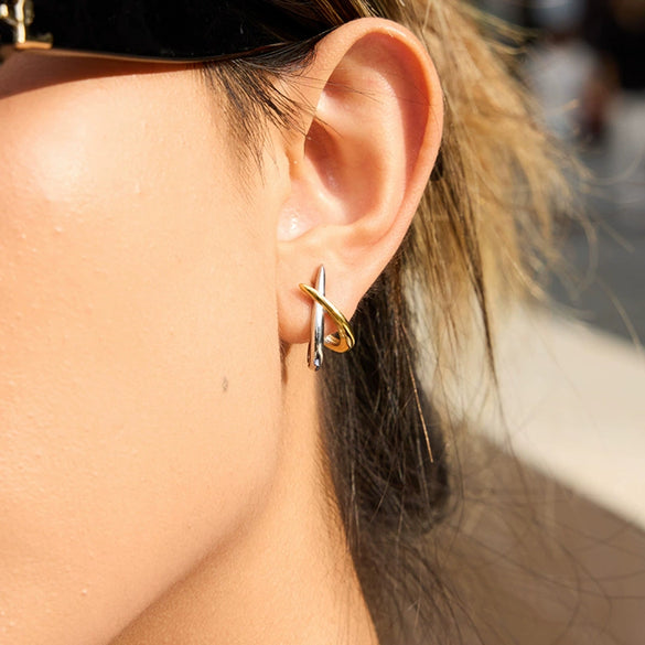 Stainless Steel Geometric Electroplated Women's Earrings