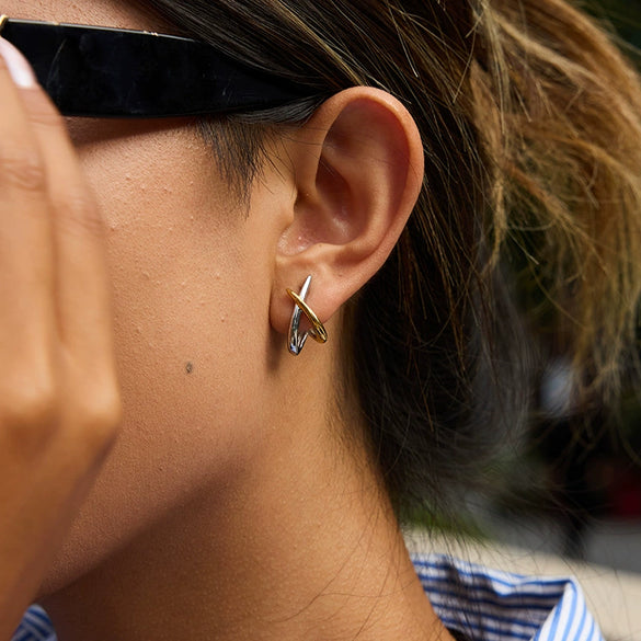 Stainless Steel Geometric Electroplated Women's Earrings