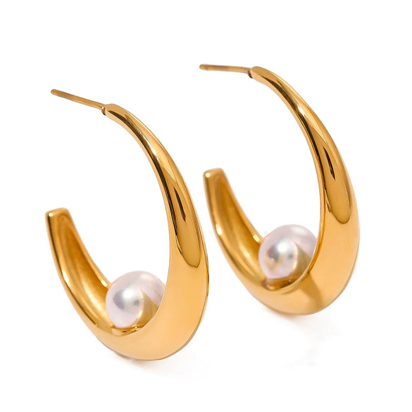 Stainless Steel Geometric Electroplated Women's Earrings