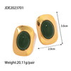 Stainless Steel Geometric Electroplated Women's Exaggerated Cat's Eye Stone Earrings