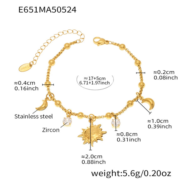 Stainless Steel Geometric Electroplated Women's Fashion Jewelry Bracelet Anklet Combination