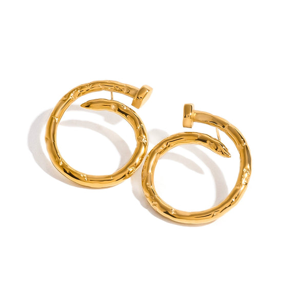 Stainless Steel Geometric Electroplated Women's Nail Earrings