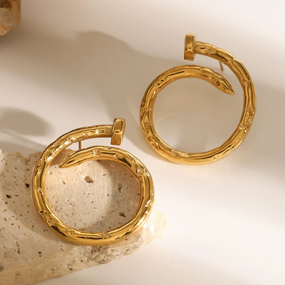 Stainless Steel Geometric Electroplated Women's Nail Earrings
