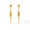Stainless Steel Geometric Electroplated Women's Spiral Needle Earrings