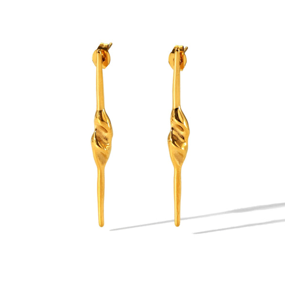 Stainless Steel Geometric Electroplated Women's Spiral Needle Earrings
